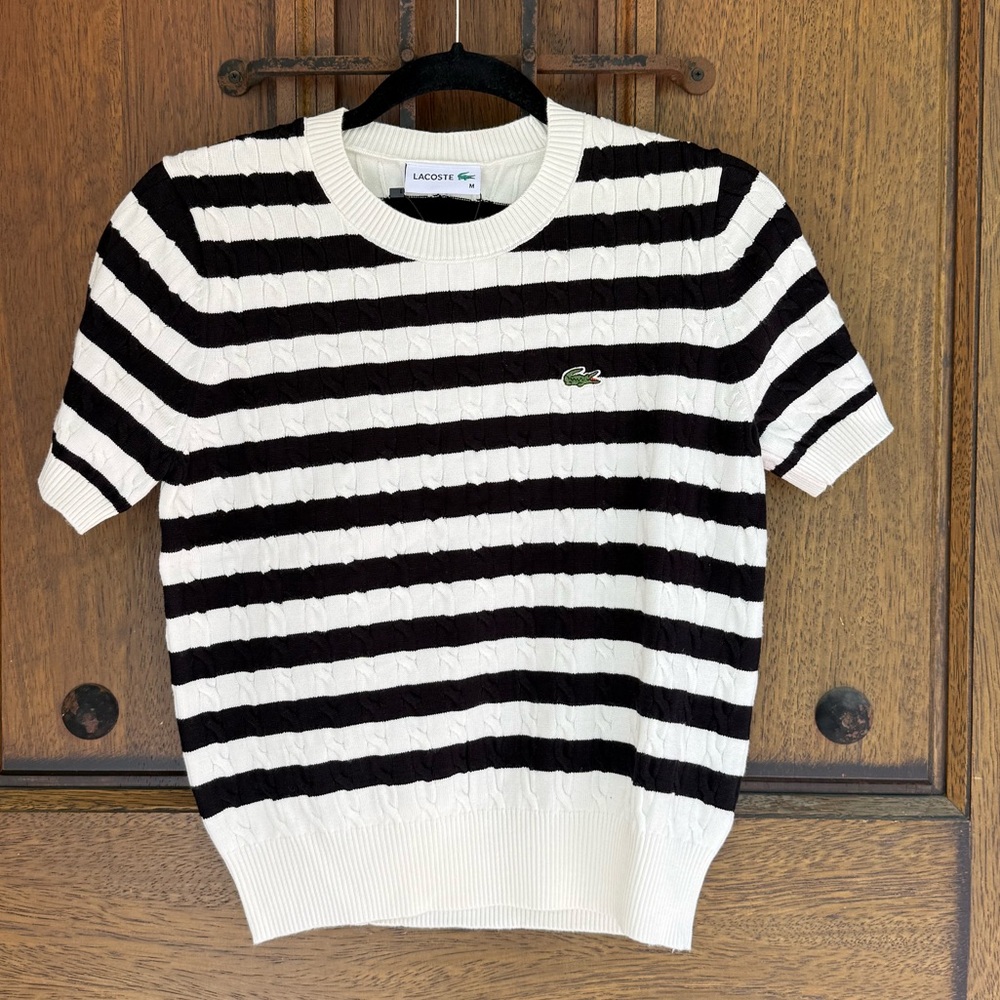 Lacoste black and white Knit Sweater Size M